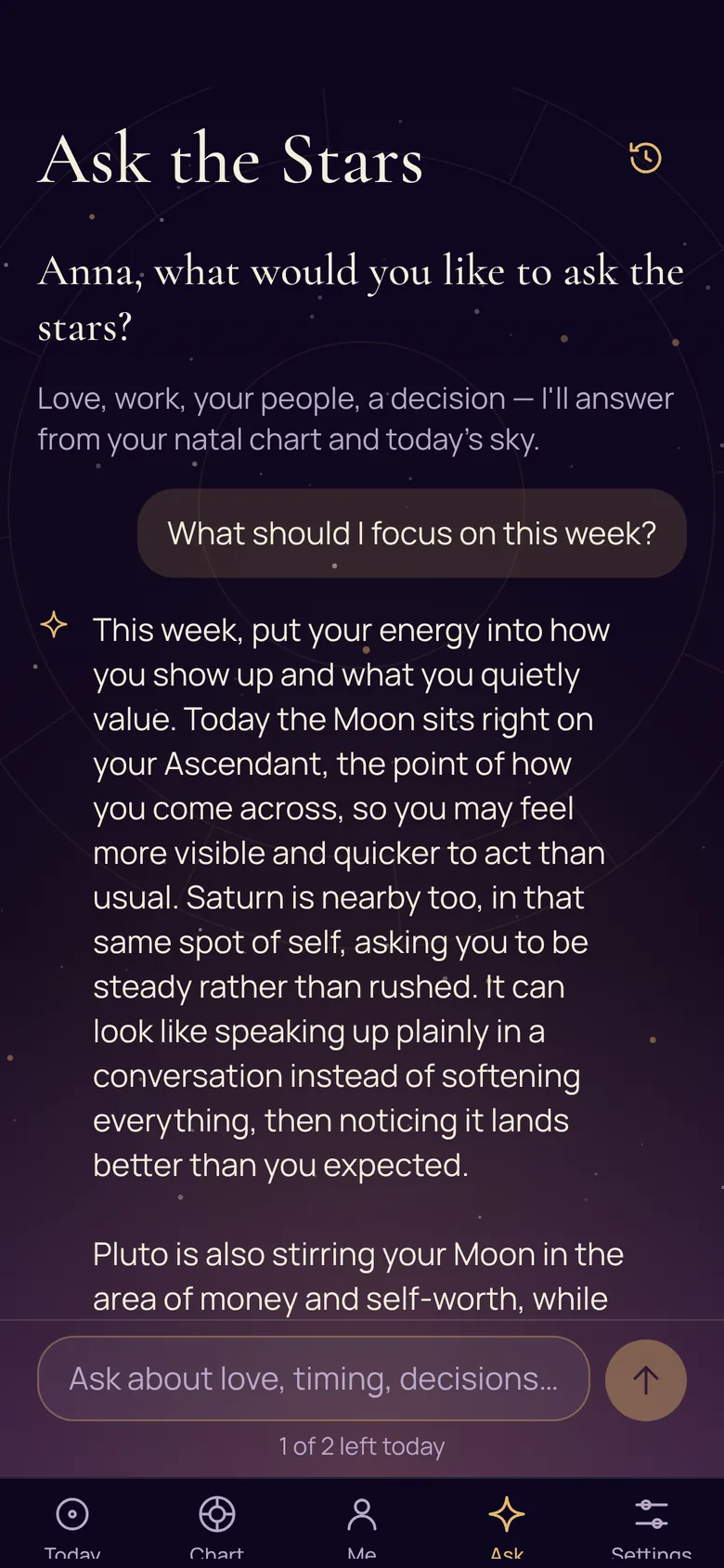 Ask the Stars: a question about the week and its answer